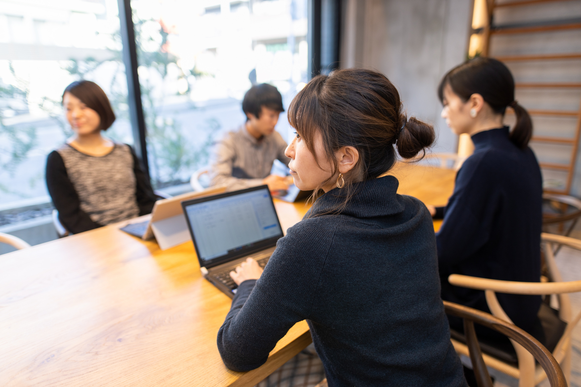 Japanese people having meeting